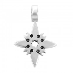 Zamak Charm Cross Star 24x27mm