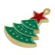 Colgante de Metal Esmaltado Arbol de Navidad 6.5x21.5mm/2mm