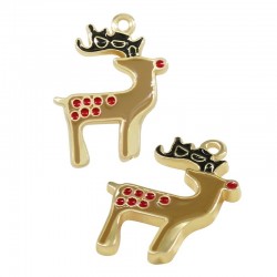 Zamak Lucky Charm Deer w/ Enamel 18x24mm/2.5mm