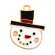 Charm en Zamak Émaillé Bonhomme de Neige avec Chapeau 16.4 x 21.2 mm/1 mm