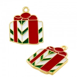 Zamak Lucky Charm Gift w/ Enamel 19x21.5mm/1.25mm
