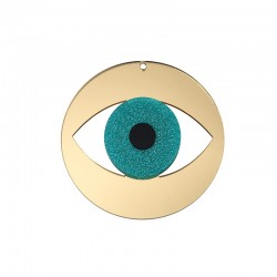 Plexi Acrylic Pendant Round w/ Evil Eye 80mm