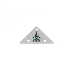 Zamak Pendant Triangle w/ Evil Eye Enamel 25x13mm