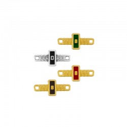 Zamak Connector Bar w/ Rectangle & Enamel 14x8mm