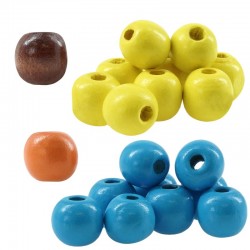 Wooden Bead Ball 20mm (Ø~5mm)