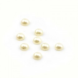 Cabochon in ABS Perlato con Retro Piatto Rotondo 4 mm
