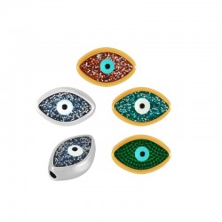 Zamak Slider Evil Eye Nail w/ Enamel 12x8mm (Ø1.8mm)