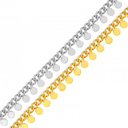 Chaîne en laiton avec de breloques rondes 3mm