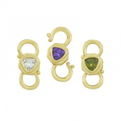 Brass Clasp w/ Zircon 19x8mm