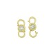 Fermoir en Laiton avec Zircone 19 x 8 mm