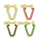 Zircon Brass Screw Clasp 22x15mm