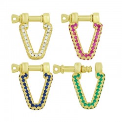 Zircon Brass Screw Clasp 22x15mm
