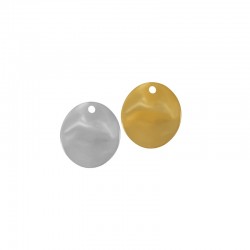 Stainless Steel 304 Charm Round Hammered 10x11mm