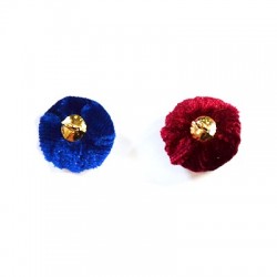 Velvet Pom Pom w/ Cap 15mm
