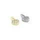 Colgante de Metal Latón Candado Corazon con Circonitas 11x7mm