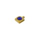 Ciondolo Quadrato in Acciaio Inossidabile 304 con Cristallo blu 6 mm