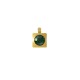 Stainless Steel 316 Charm Square with Green Crystal 6mm