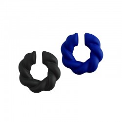Acrylic Ear Cuff Twisted Hoop Rubber Effect 29mm/10mm