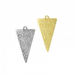 Breloque en Laiton Triangle avec Spirales 14 x 25 mm