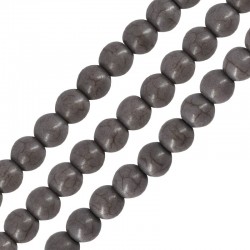 Howlite Bead Round Grey 6mm (Ø~1.2mm) (~65pcs)