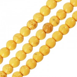 Howlite Bead Round Yellow 6mm (Ø~1.2mm) (~65pcs)