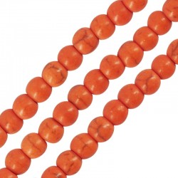 Howlite Bead Round Orange 6mm (Ø~1.2mm) (~65pcs)