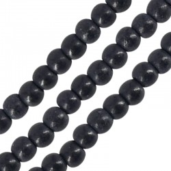 Howlite Bead Round Black 6mm (Ø~1.2mm) (~65pcs)
