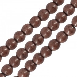 Howlite Bead Round Brown 8mm (Ø~1.6mm) (~50pcs)
