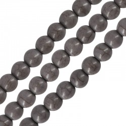 Howlite Bead Round Grey 8mm (Ø~1.6mm) (~50pcs)