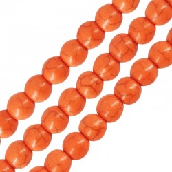 Howlite Bead Round Orange 8mm (Ø~1.6mm) (~50pcs)