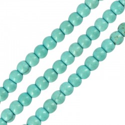 Howlite Bead Round Turquoise 4mm (~Ø1.2mm) (~100pcs)