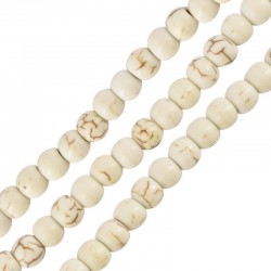 Howlite Bead Round White 4mm (~Ø1.2mm) (~100pcs)