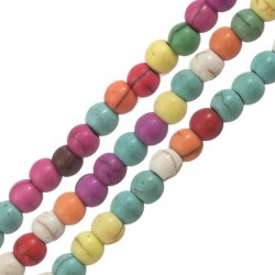 Howlite Bead Round Multi Colored 4mm (~Ø1.2mm) (~100pcs)