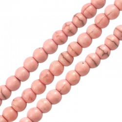 Howlite Bead Round Pink 4mm (~Ø1.2mm) (~100pcs)