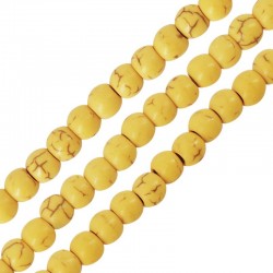 Howlite Bead Round Yellow 4mm (~Ø1.2mm) (~100pcs)