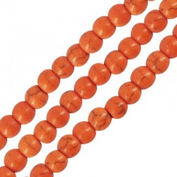 Howlite Bead Round Orange 4mm (~Ø1.2mm) (~100pcs)