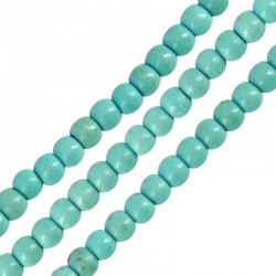 Howlite Bead Round Turquoise 3mm (Ø~0.5mm) (~130pcs)