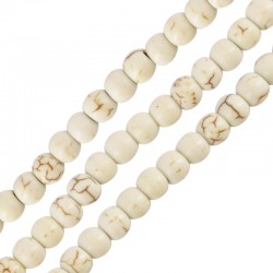 Howlite Bead Round White 3mm (Ø~0.5mm) (~130pcs)