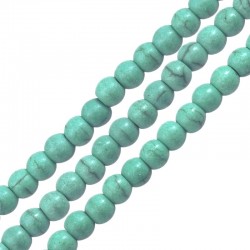Howlite Bead Round Light Aqua Blue 3mm (Ø~0.5mm) (~130pcs)