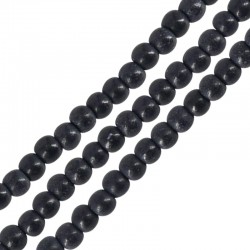Howlite Bead Round Black 3mm (Ø~0.5mm) (~130pcs)