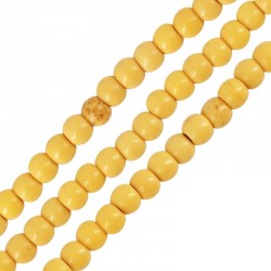 Howlite Bead Round Yellow 3mm (Ø~0.5mm) (~130pcs)