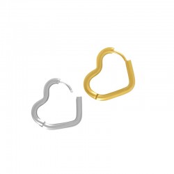 Stainless Steel 304 Earring Hoop Heart 22x20mm/2.5mm
