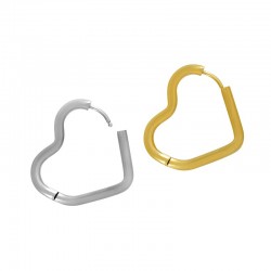 Stainless Steel 304 Earring Hoop Heart 26x23mm/2.5mm