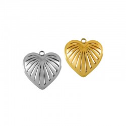 Charm en Acier Inoxydable 304 en Forme de cœur 17 x 16 mm