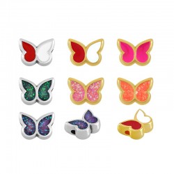 Zamak Slider Butterfly w/ Enamel 9x6.9mm (Ø1.3mm)