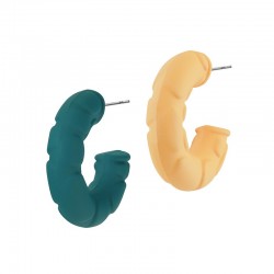 Acrylic Earring Hoop w/ Rubber Effect 30x27mm
