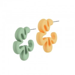 Acrylic Earring Flower w/ Rubber Effect 31mm