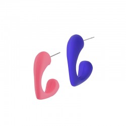 Acrylic Earring Hoop w/ Heart Rubber Effect 22x17m
