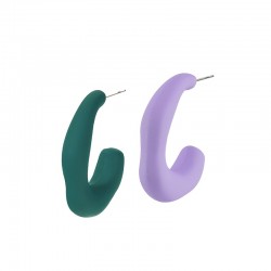 Acrylic Earring Hoop w/ Rubber Effect 25x29mm