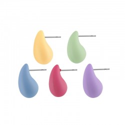 Acrylic Earring Drop w/ Rubber Effect 9x16mm